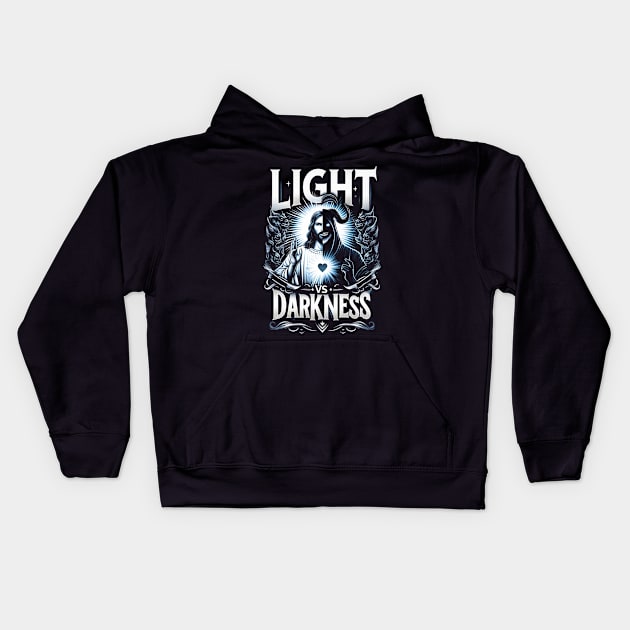 Light vs Darkness, Good and Evil. Jesus Christian Kids Hoodie by ArtbyJester